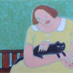 Девушка с кошкой,  2007, х.м., 70х90